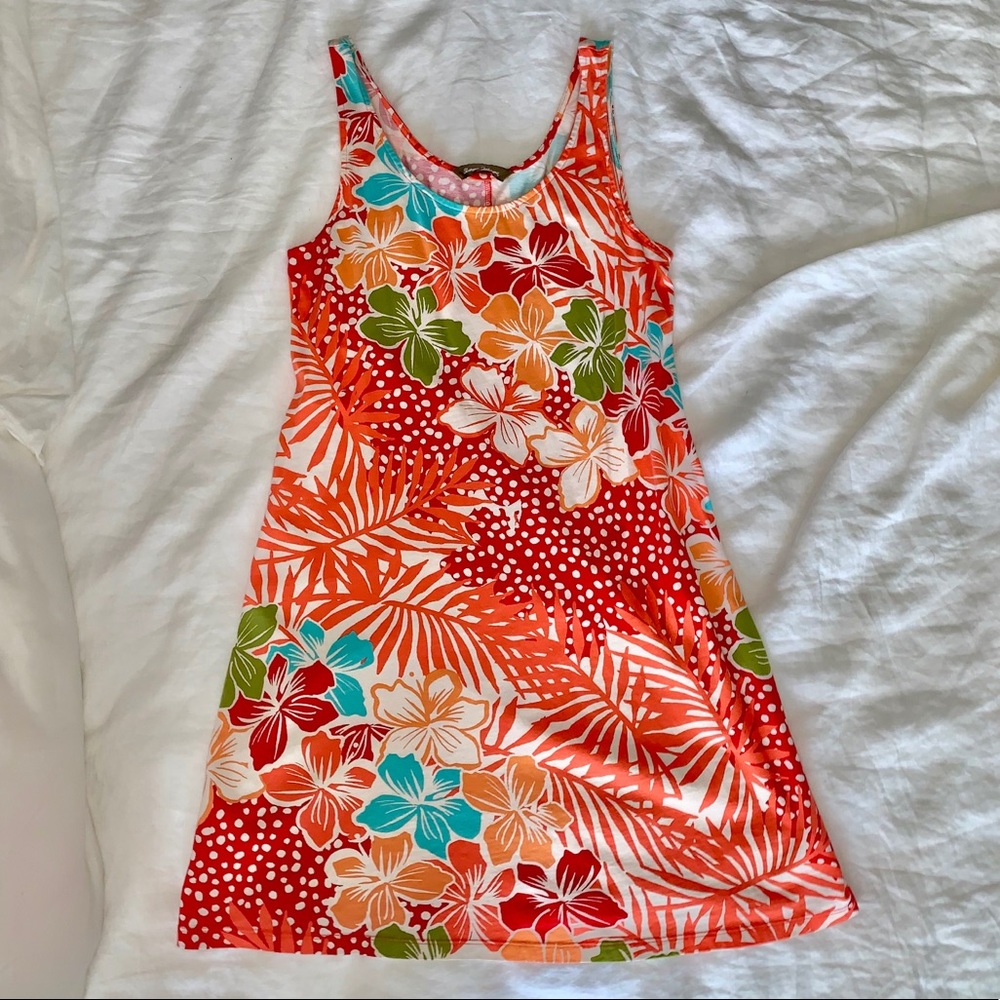 Tommy Bahama orange Hawaiian print dress- XS